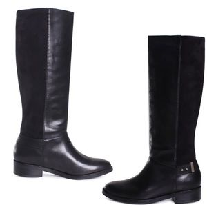 Cole Haan Alder tall black leather and suede riding boots 9